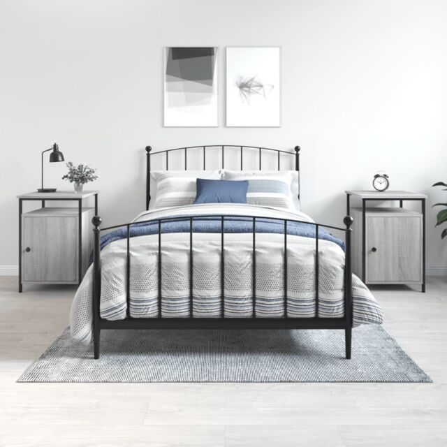 Berkfield Home Bedside Cabinets 2 pcs Grey Sonoma 40x42x60 cm Engineered Wood - Size: 40 x 42 x 60 cm - image 1