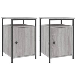 Berkfield Home Bedside Cabinets 2 pcs Grey Sonoma 40x42x60 cm Engineered Wood - Size: 40 x 42 x 60 cm - thumbnail 2
