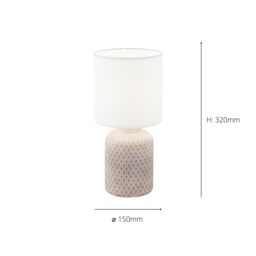 Eglo Bellariva Ceramic & Fabric Table Lamp in Cream - thumbnail 3