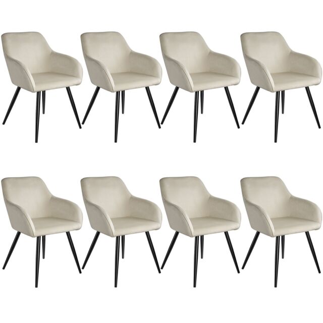tectake Dining Chair Marilyn Per Piece - Cream/Black in Cream - Size: 1 Pack - image 1
