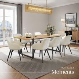 tectake Dining Chair Marilyn Per Piece - Cream/Black in Cream - Size: 1 Pack - thumbnail 8