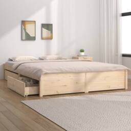 Berkfield Home Bed Frame with Drawers 180x200 cm Super King Size in Light Brown - thumbnail 2