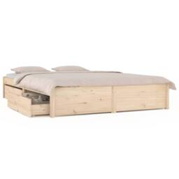 Berkfield Home Bed Frame with Drawers 180x200 cm Super King Size in Light Brown - thumbnail 1
