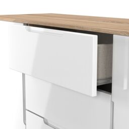 Ready Assembled 2 U Lucca 2 Door 3 Drawer Sideboard (Ready Assembled) in Light Oak - Size: Large - thumbnail 6