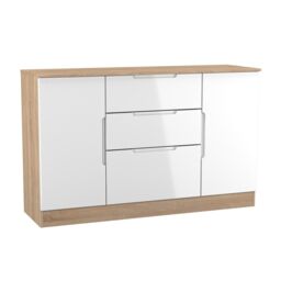 Ready Assembled 2 U Lucca 2 Door 3 Drawer Sideboard (Ready Assembled) in Light Oak - Size: Large - thumbnail 8
