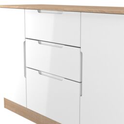 Ready Assembled 2 U Lucca 2 Door 3 Drawer Sideboard (Ready Assembled) in Light Oak - Size: Large - thumbnail 5