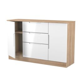 Ready Assembled 2 U Lucca 2 Door 3 Drawer Sideboard (Ready Assembled) in Light Oak - Size: Large - thumbnail 7