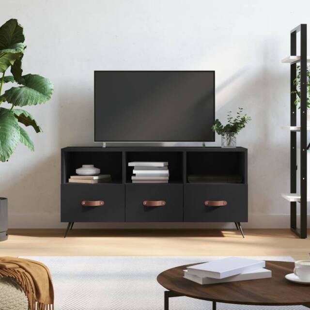 Berkfield Home TV Cabinet Black 102x36x50 cm Engineered Wood - Size: 102 x 36 x 50 cm - image 1