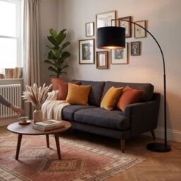 Happy Homewares Black Velvet Lamp Shade with Inner Leopard Print Satin Shimmer Lining - Size: 12 inches - thumbnail 6
