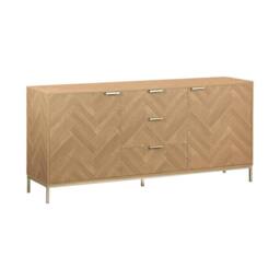 sweeek 160cm herringbone sideboard with 3 drawers in Beige - thumbnail 2