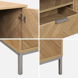 sweeek 160cm herringbone sideboard with 3 drawers in Beige - thumbnail 4