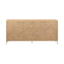 sweeek 160cm herringbone sideboard with 3 drawers in Beige - thumbnail 6