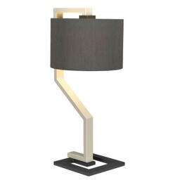 Loops Table Lamp Whale Shade Cream & Dark Grey Painted Metal Base LED E27 60W Bulb - thumbnail 1