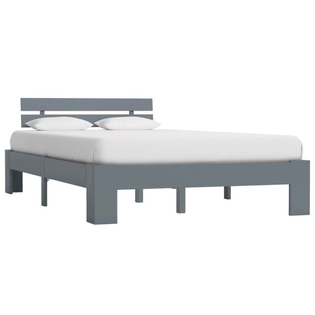 Berkfield Home Bed Frame Grey Solid Pine Wood 120x200 cm - Size: Small Double - image 1