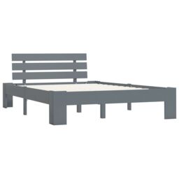 Berkfield Home Bed Frame Grey Solid Pine Wood 120x200 cm - Size: Small Double - thumbnail 2
