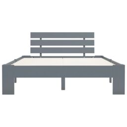 Berkfield Home Bed Frame Grey Solid Pine Wood 120x200 cm - Size: Small Double - thumbnail 3