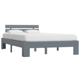 Berkfield Home Bed Frame Grey Solid Pine Wood 120x200 cm - Size: Small Double