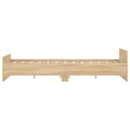 Berkfield Home Bed Frame with Headboard & Footboard Sonoma Oak 150x200 cm King Size in Brown - thumbnail 5