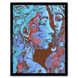 "Artery8 Wall Art Print I am My Mother Modern Folk Art Art Framed in Black - Size: W12"" x H16""" - thumbnail 1