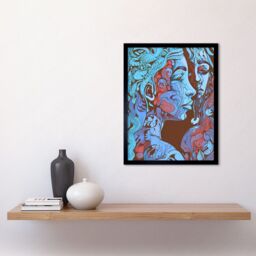 "Artery8 Wall Art Print I am My Mother Modern Folk Art Art Framed in Black - Size: W12"" x H16""" - thumbnail 2