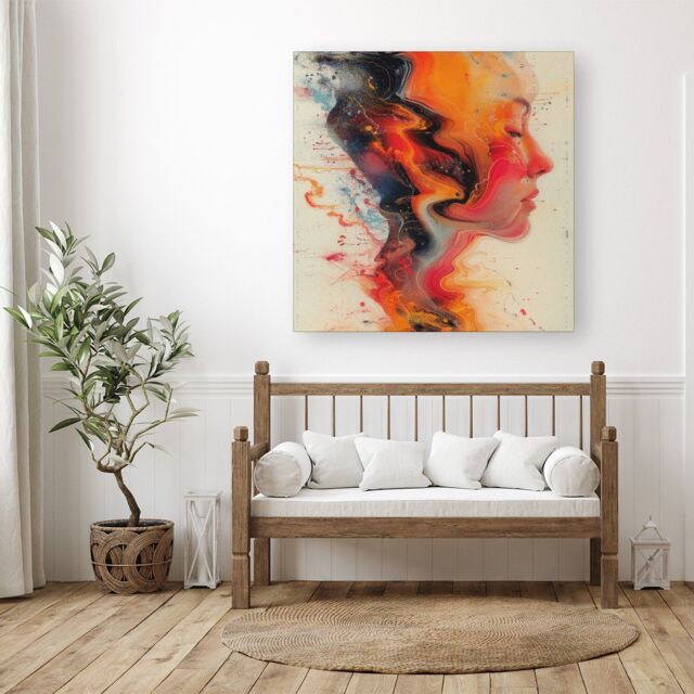 "Warren Reed - Designer Geometric Vibrance Canvas - Size: W30"" x H30""" - image 1