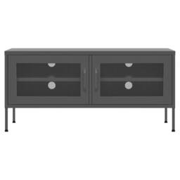 Berkfield Home TV Cabinet Anthracite 105x35x50 cm Steel in Dark Grey - Size: 105 x 35 x 50 cm - thumbnail 1