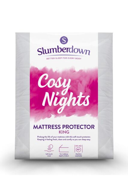 Slumberdown Cosy Nights Mattress Protector in White - Size: Double - image 1