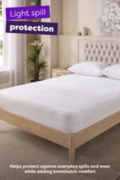 Slumberdown Cosy Nights Mattress Protector in White - Size: Double - thumbnail 2