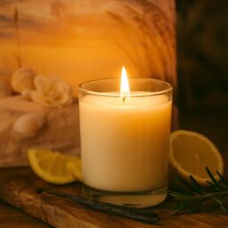 Nicola Spring 160g Soy Wax Scented Candle - Vanilla Sands - Aromatherapy Jar Candle in Clear - thumbnail 2