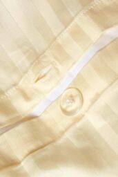 Homescapes Cotton Stripe Cot Bed Duvet Cover Set 330 Thread Count in Yellow - thumbnail 4