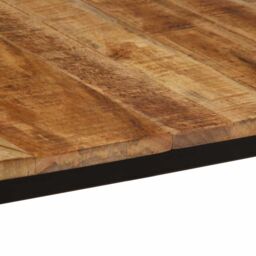 Berkfield Home Dining Table 160x80x75 cm Solid Wood Rough Mango in Brown - Size: 160 x 80 x 75 cm - thumbnail 6
