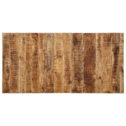 Berkfield Home Dining Table 160x80x75 cm Solid Wood Rough Mango in Brown - Size: 160 x 80 x 75 cm - thumbnail 4
