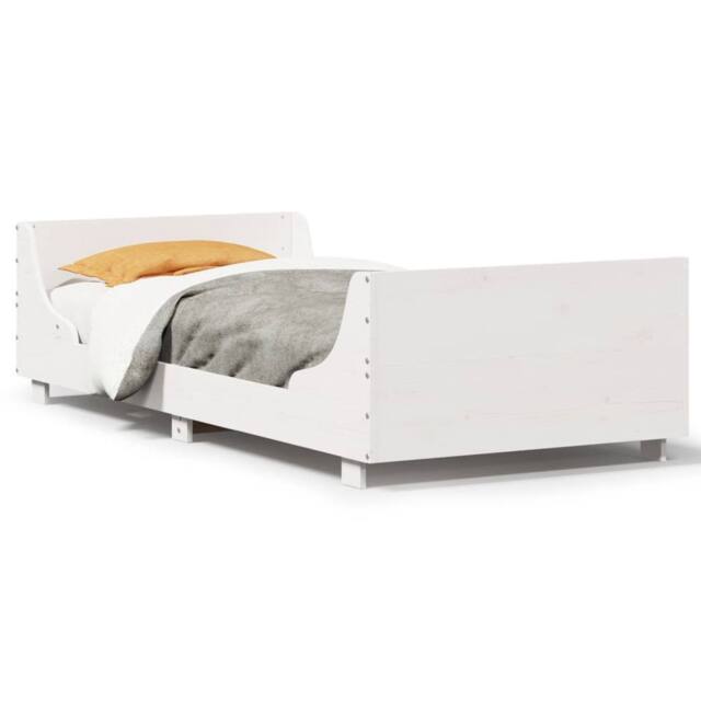 Berkfield Home Bed Frame without Mattress White 90x200 cm Solid Wood Pine - image 1