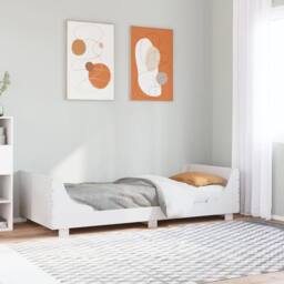 Berkfield Home Bed Frame without Mattress White 90x200 cm Solid Wood Pine - thumbnail 2