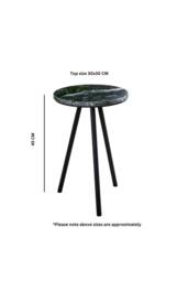IH Design Farleigh Black Marble Top Side Table With Metal Legs - thumbnail 4