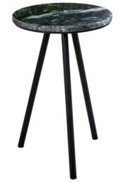 IH Design Farleigh Black Marble Top Side Table With Metal Legs - thumbnail 2