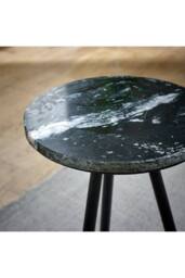 IH Design Farleigh Black Marble Top Side Table With Metal Legs - thumbnail 3
