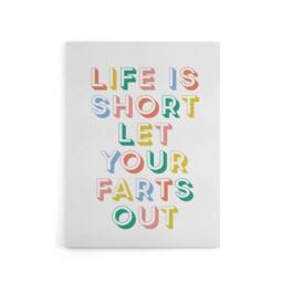 "Artery8 Life Is Short Let Your Farts Out Retro Funny Canvas Wall Art Print - Size: W12"" x H16""" - thumbnail 1