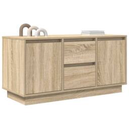 Berkfield Home TV Cabinet with LED Lights Sonoma Oak 100x41x50 cm in Light Tan - Size: 100 x 41 x 50 cm - thumbnail 5
