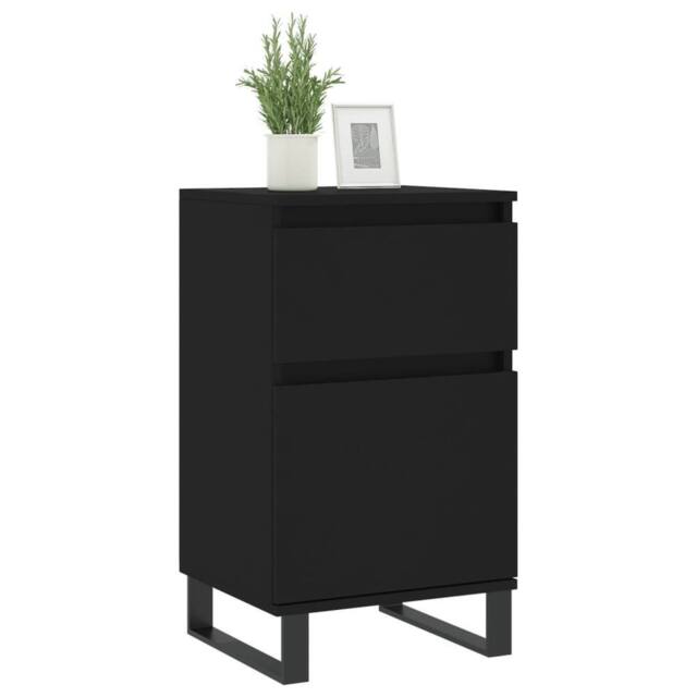 Berkfield Home Sideboards 2 pcs Black 40x35x70 cm Engineered Wood - Size: 40 x 35 x 70 cm - image 1