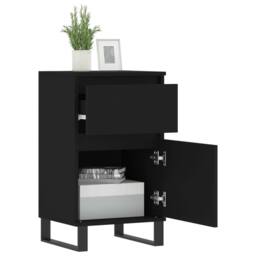 Berkfield Home Sideboards 2 pcs Black 40x35x70 cm Engineered Wood - Size: 40 x 35 x 70 cm - thumbnail 4