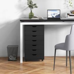 Costway 7-Drawer Storage Cabinet Mobile File Organizer Filing Dresser Chest in Black - thumbnail 3