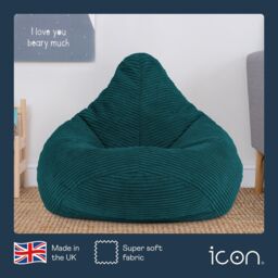 icon Pack of 2 Dalton Kids Bean Bag, Corduroy Childrens Beanbag in Teal - thumbnail 5