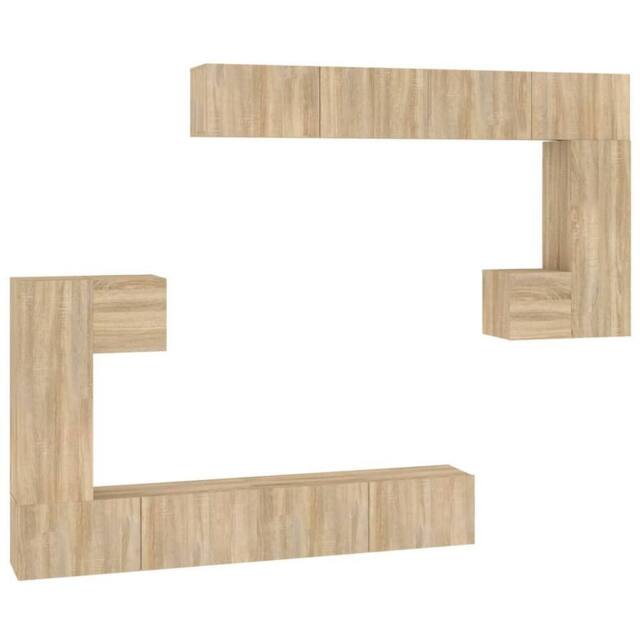 Berkfield Home Wall-mounted TV Cabinet Sonoma Oak Engineered Wood in Light Brown - image 1