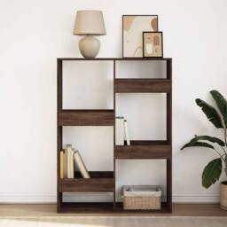 Berkfield Home Bookcase Brown Oak 100x33x135 cm Engineered Wood - Size: 100 x 33 x 135 cm - thumbnail 3