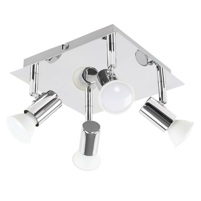 ValueLights Spotlight 4 Way Silver Ceiling Plate Spotlight - image 1