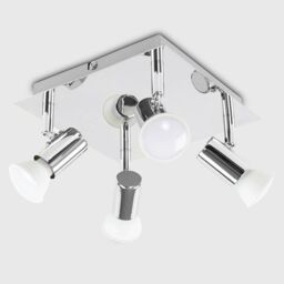 ValueLights Spotlight 4 Way Silver Ceiling Plate Spotlight - thumbnail 2