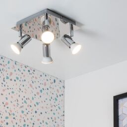 ValueLights Spotlight 4 Way Silver Ceiling Plate Spotlight - thumbnail 5