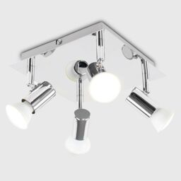 ValueLights Spotlight 4 Way Silver Ceiling Plate Spotlight - thumbnail 3