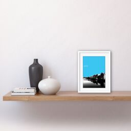 "Artery8 Wall Art Print Leith Shore Edinburgh Scotland Scottish Landmark Sky Blue Framed Art in White - Size: W7"" x H9""" - thumbnail 2